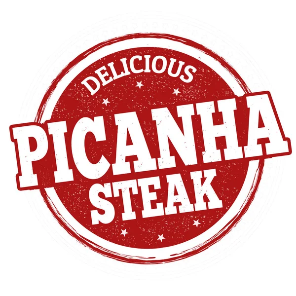 Picanha Steak Grunge Gumové Razítko Bílém Pozadí Vektorové Ilustrace — Stockový vektor
