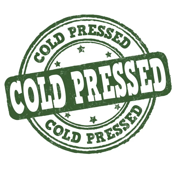 Cold Pressed Grunge Rubber Stamp White Background Vector Illustration — Stock Vector