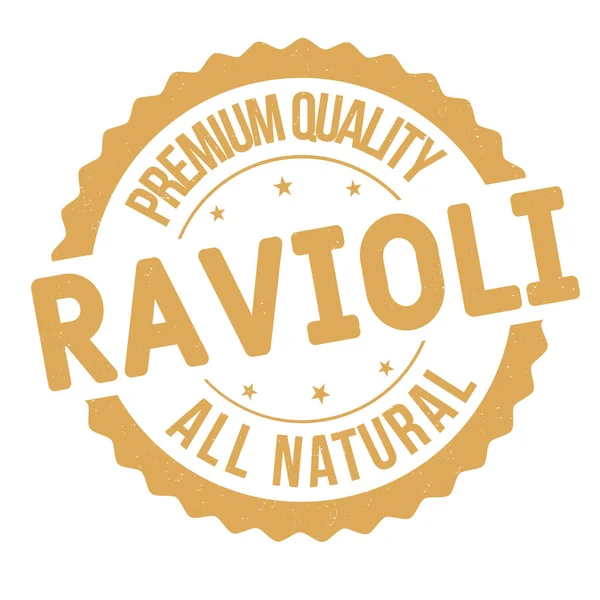 Ravioli Grunge Rubber Stamp White Background Vector Illustration — Stock Vector