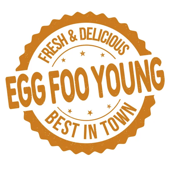 Egg Foo Young Grunge Gummistempel Auf Weißem Hintergrund Vektorillustration — Stockvektor