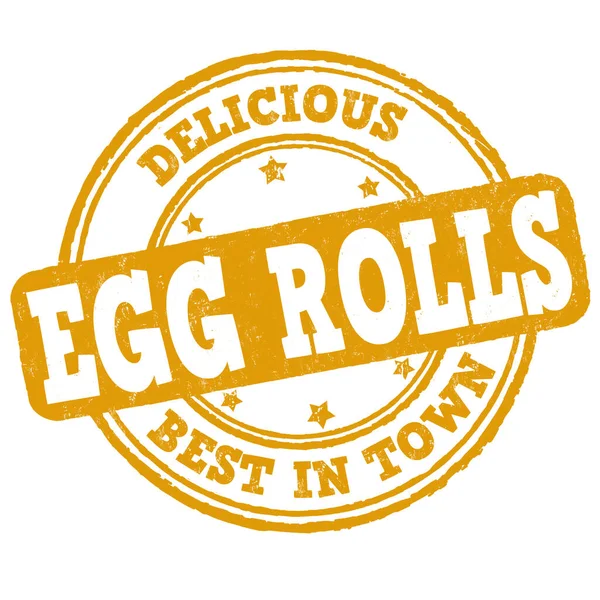 Egg Rolls Grunge Καουτσούκ Σφραγίδα Λευκό Φόντο Διανυσματική Απεικόνιση — Διανυσματικό Αρχείο
