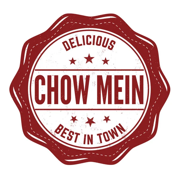 Chow Mein Grunge Tampon Caoutchouc Sur Fond Blanc Illustration Vectorielle — Image vectorielle