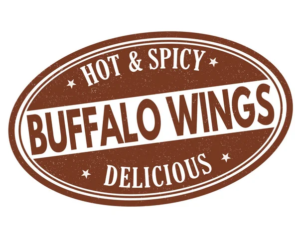 Buffalo Wings Grunge Rubber Stamp White Background Vector Illustration — Stok Vektör