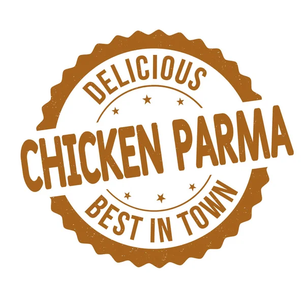 Chicken Parma Grunge Rubber Stamp White Background Vector Illustration — Stock Vector