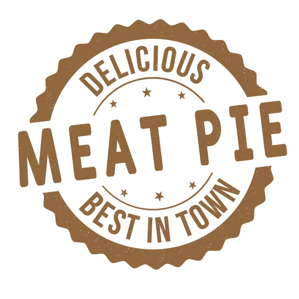 Meat Pie Grunge Rubber Stamp White Background Vector Illustration — Stockvector