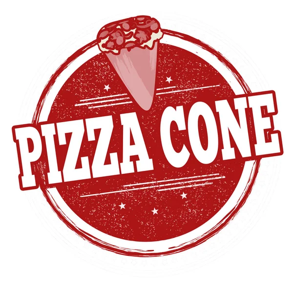 Beyaz Arka Planda Pizza Külahı Kauçuk Damgası Vektör Çizimi — Stok Vektör