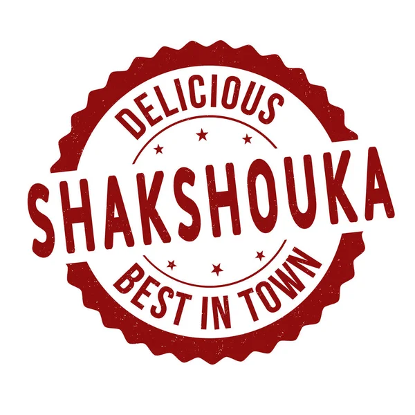 Shakshouka Grunge Stempel Auf Weißem Hintergrund Vektorillustration — Stockvektor