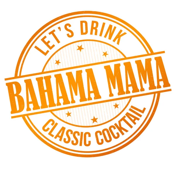 Bahama Mama Grunge Rubber Stempel Witte Achtergrond Vector Illustratie — Stockvector