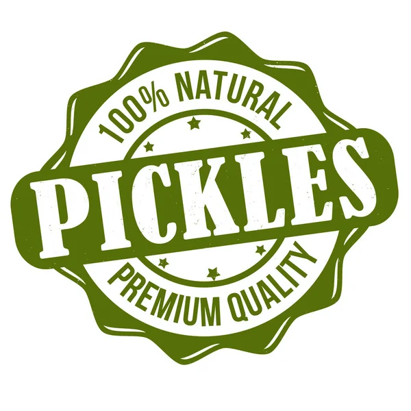 Pickles Grunge Rubber Stamp White Background Vector Illustration — Stock Vector
