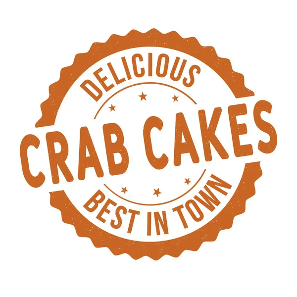 Gâteaux Crabe Grunge Tampon Caoutchouc Sur Fond Blanc Illustration Vectorielle — Image vectorielle