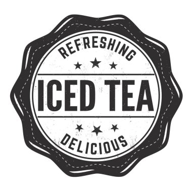 Beyaz arkaplanda buzlu çay damgası, vektör illüstrasyonu