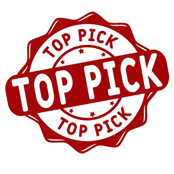 Top Pick Grunge Rubber Stamp White Background Vector Illustration — Stock Vector