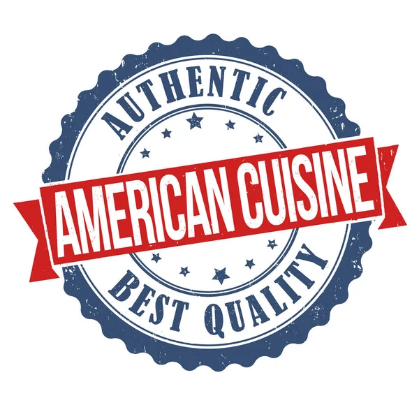 American Cuisine Grunge Rubber Stamp White Background Vector Illustration — Stock Vector