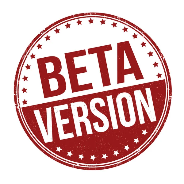Beta Version Grunge Rubber Stamp White Background Vector Illustration — Stock Vector