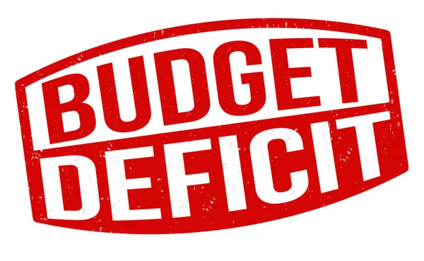 Budget Deficit Grunge Rubber Stamp White Background Vector Illustration — Stock Vector
