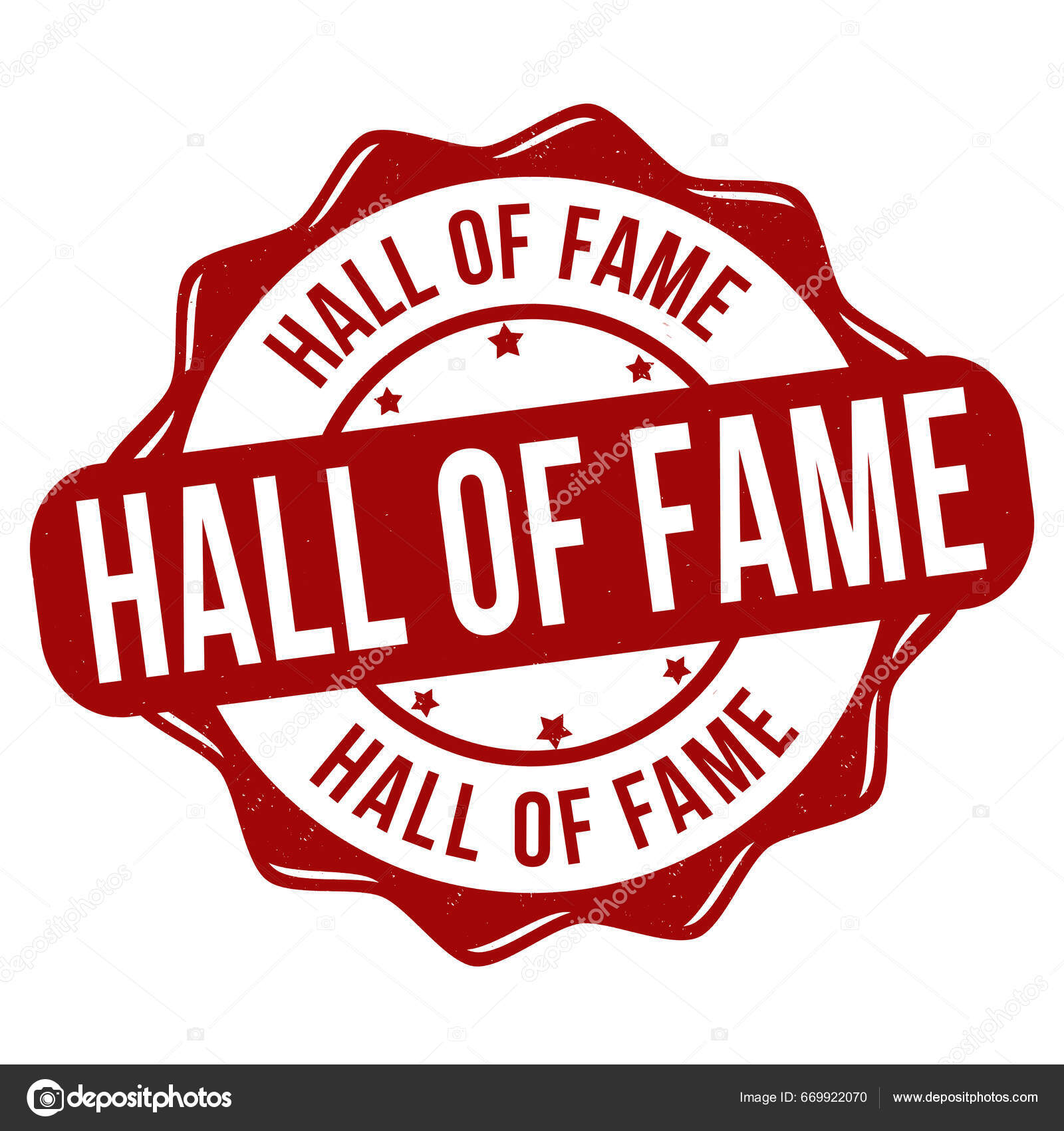 Hall Fame Grunge Rubber Stamp White Background Vector Illustration