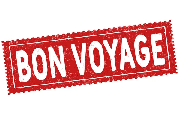 Bon Voyage Grunge Rubber Stamp White Background Vector Illustration — Stock Vector