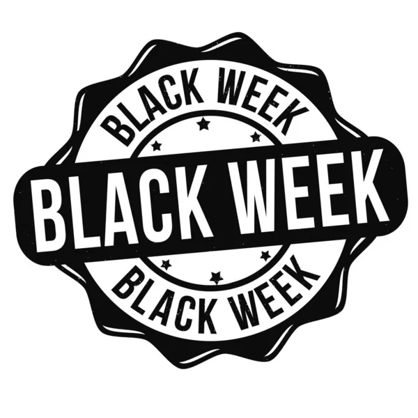Чорний Тиждень Гранжева Гумова Марка Білому Тлі Векторні Ілюстрації — стоковий вектор