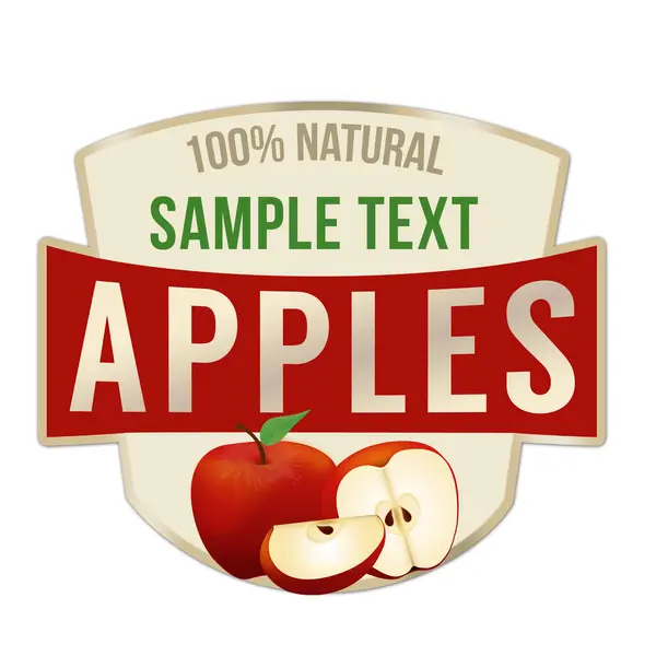 Appels Etiket Sticker Witte Achtergrond Vectorillustratie — Stockvector