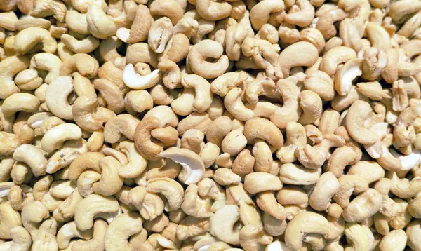 Chutné Kešu Ořechy Jako Pozadí Horní Pohled — Stock fotografie