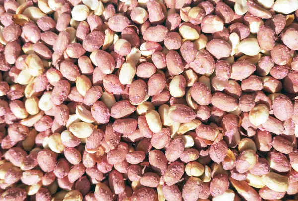 Background Peeled Peanuts Top View — Stock Photo, Image