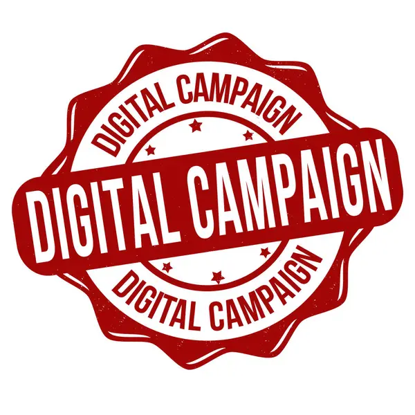 Beyaz Vektör Illüstrasyonunda Dijital Kampanya Grunge Lastik Damgası — Stok Vektör