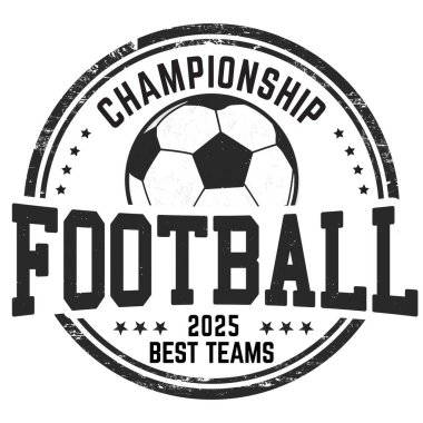 Futbol grunge lastik damgası beyaz arka planda, vektör çizim 