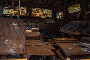 24 Ağustos - Ukrayna Bağımsızlık Günü. Yok edilen Rus askeri araçlarının içeriden görünüşü.