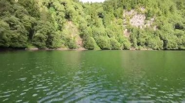 Volkanik krater gölü Lagoa do Congro, Sao Miguel Adası Azores 15 Ekim 2022