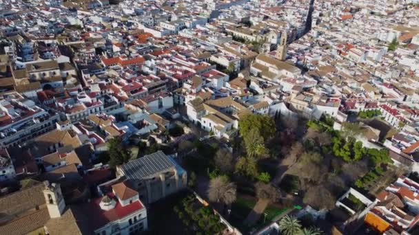 Aerial View Historic Center Cordoba Óváros Spanyolországban 2023 Drónrepülés — Stock videók