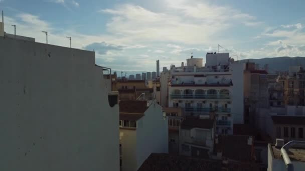 Drone Footage Benidorm Air View Pláž Budova Španělsko Costa Blanca — Stock video