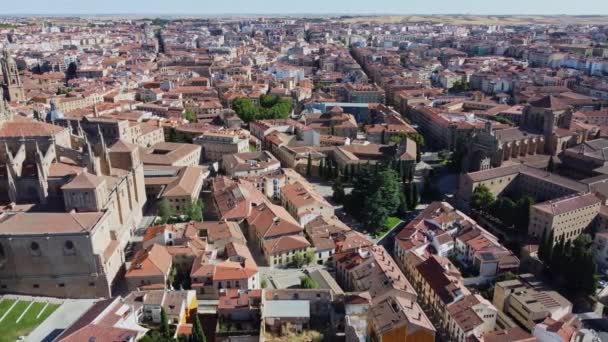 Salamanca Catedrala Orașul Istoric Spania Aerial Skyline Drone View August — Videoclip de stoc