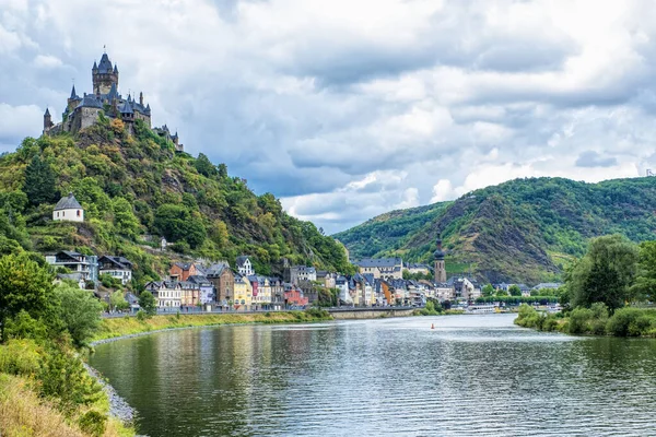 Pohled Hrad Město Cochem Řece Moselle Německu — Stock fotografie