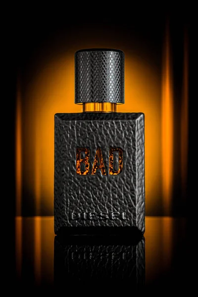 Germany Hamburg Nov 2022 Black Bottle Perfume Diesel Bad Orange — Fotografia de Stock