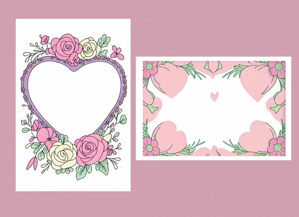 Old ornate labels, decorative, flower, heart vintage frame or retro badge. wedding sticker or invitation card with text space..