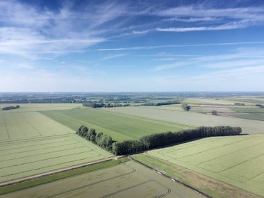 Norfolk 'taki İngiliz kırsalının Kuş bakışı görüntüsü 