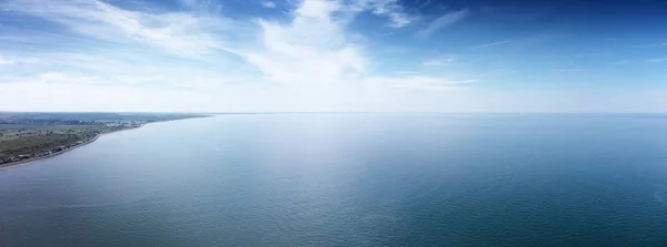 Panoramatický Letecký Výhled Nad Mořem Při Pohledu Přímořské Město Hunstanton — Stock fotografie