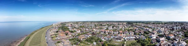Antenn Utsikt Över Havet Tittar Havet Sidan Staden Hunstanton Norfolk — Stockfoto