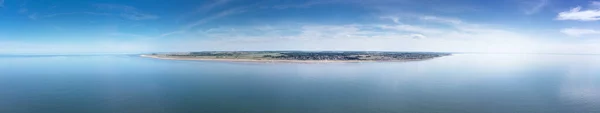 Vista Aérea Panorámica Sobre Mar Con Vistas Ciudad Costera Hunstanton — Foto de Stock