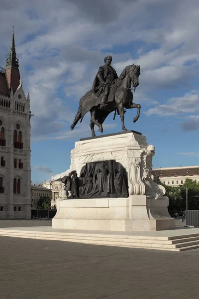 Budapest Hungria Junho 2018 Estátua Equestre Bronze Conde Gyula Andrassy — Fotografia de Stock
