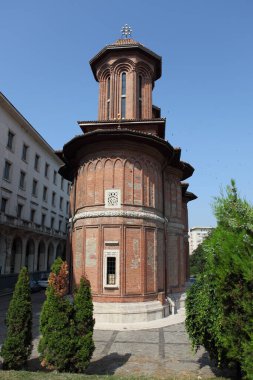 BUCHAREST, ROMANIA - 24 Haziran 2023: Ortodoks Kretzulescu Kilisesi 'nin dış görünümü 