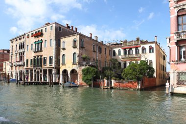 Venedik, İtalya - 26 Nisan 2019 Venedik Büyük Kanalı 'ndan güzel bir manzara