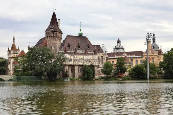 Vajdahunyad castle göl manzara. Budapeşte, Macaristan
