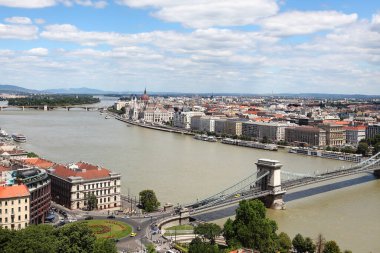 Budapeşte, Macaristan 'ın hava manzarası. Yukarıdan harika Budapeşte Manzarası.