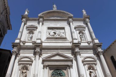 Venedik, İtalya - 27 Nisan 2019: Saint Roch Kilisesi, diğer adıyla Chiesa di San Rocco, Venedik 'te yer almaktadır.