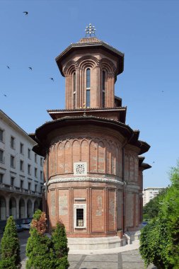 BUCHAREST, ROMANIA - 24 Haziran 2023: Ortodoks Kretzulescu Kilisesi 'nin dış görünümü 