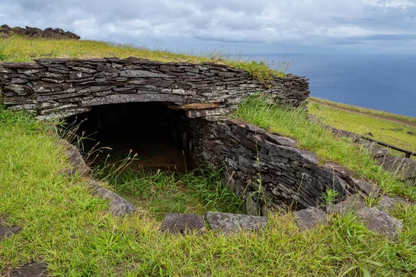 Ruinas Del Pueblo Orongo Rapa Nui Isla Pascua Chile —  Fotos de Stock