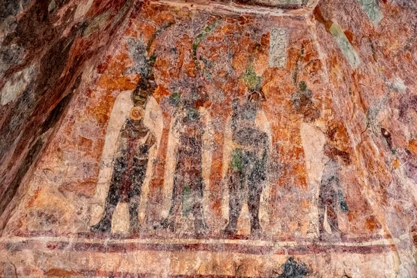 Bonampak Chiapas Mexico December 2019 Oude Muurschilderingen Temple Paintings Van — Stockfoto
