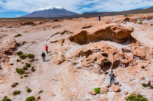 Uitzicht Het Stenen Veld Vulkaan Ollague Bolivia Grens Chili — Stockfoto