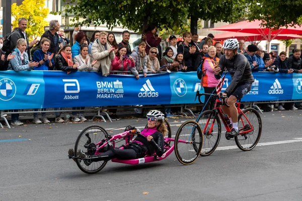 Berlin Almanya Eylül 2022 Yıllık Berlin Maratonu Sırasında Tekerlekli Sandalye — Stok fotoğraf
